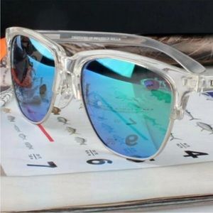new Blue Mirror Clear Frame Sunglasses